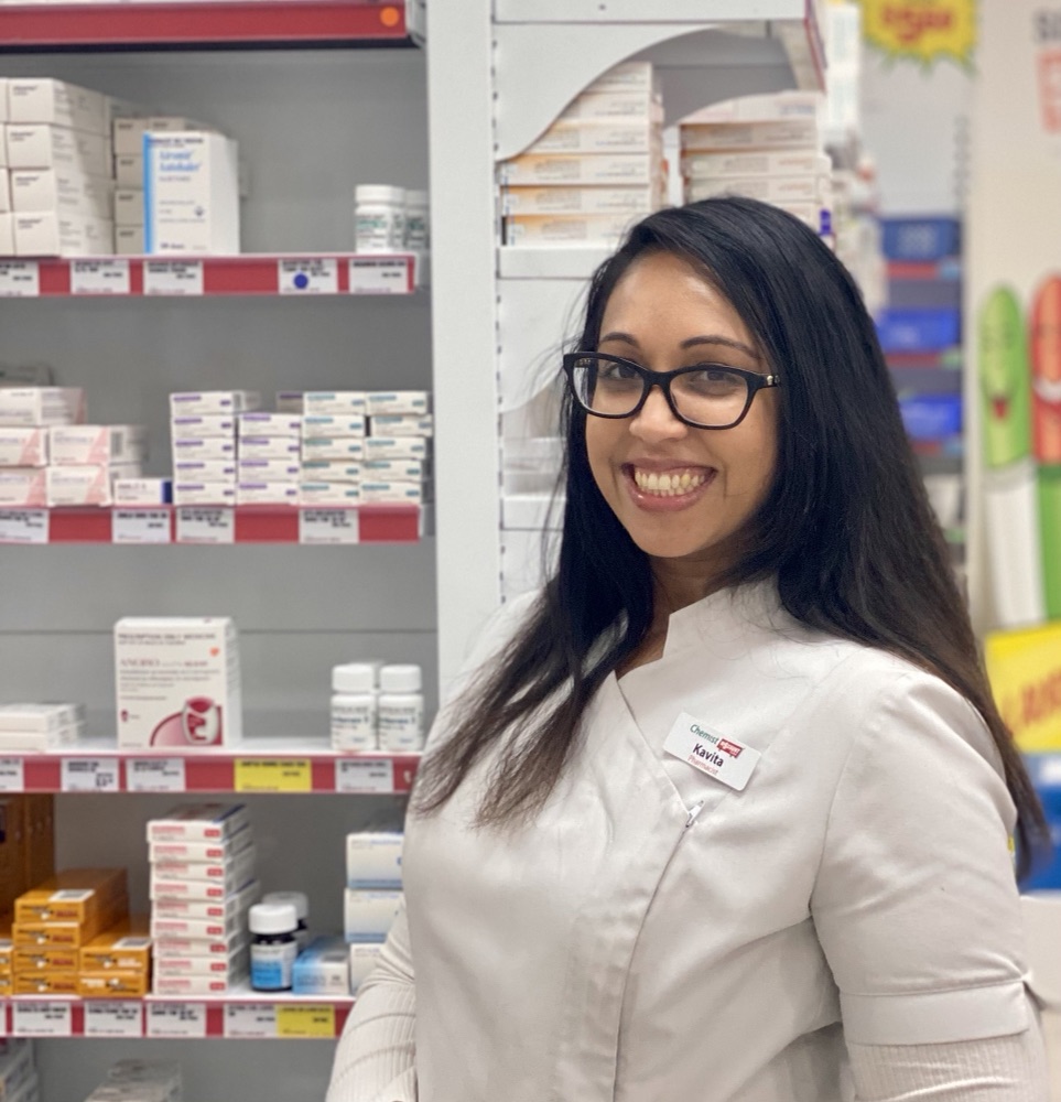 Kavita, a Prime pharmacist, smiling in the dispensary